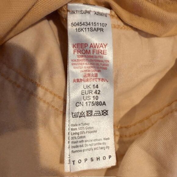 Topshop Canteloupe Raw Hem Joggers (Light Orange) Elastic Waist Size 10 - Picture 7 of 13